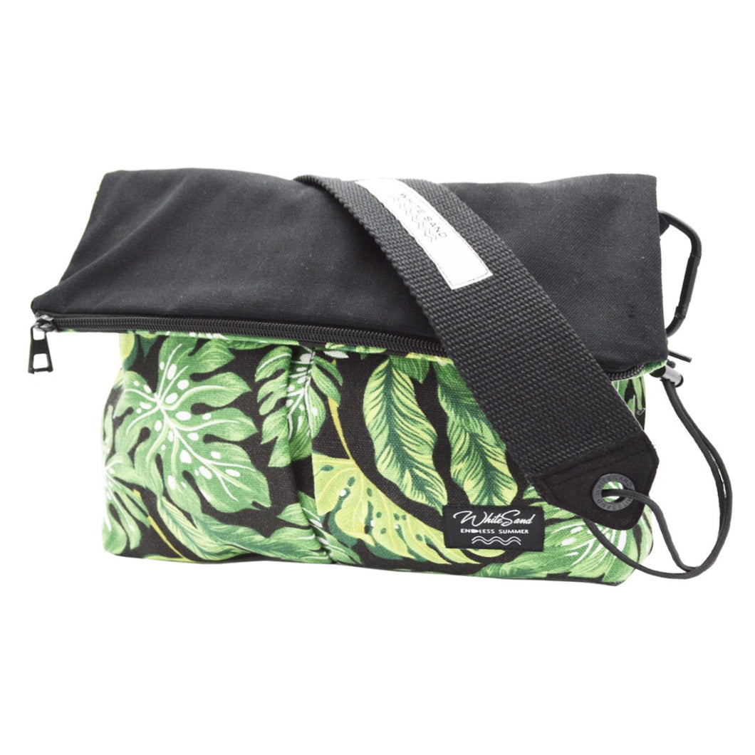 Sacoche Bag / Canvas / Botanical Leaf Green