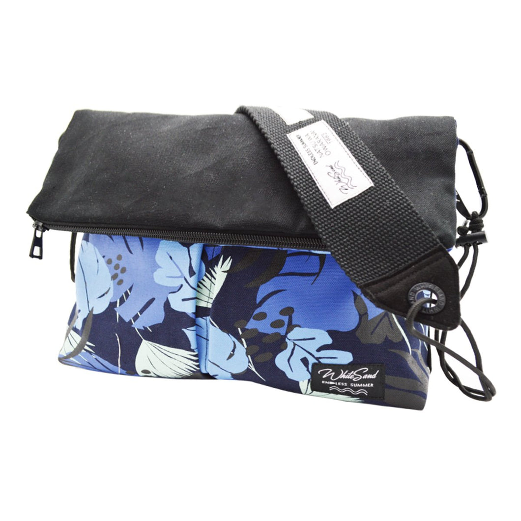 Sacoche Bag / Canvas / Botanical Leaf Blue