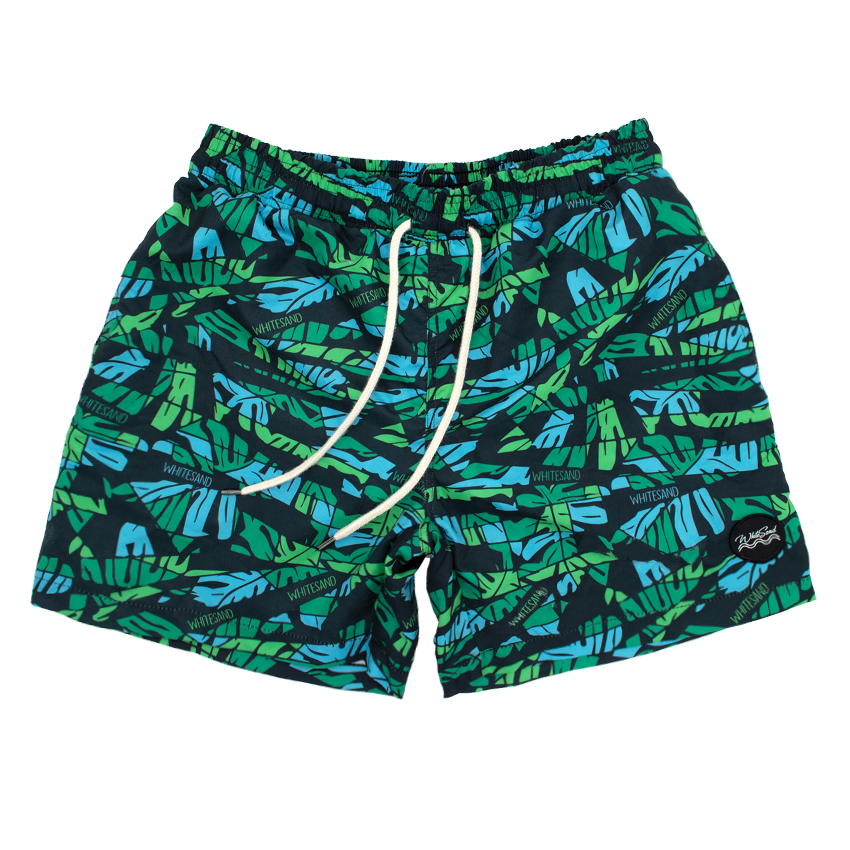 Board Shorts【Leaf Camo】Black×Green