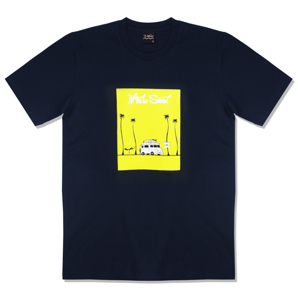 T-shirt【White sand bus】Navy Blue